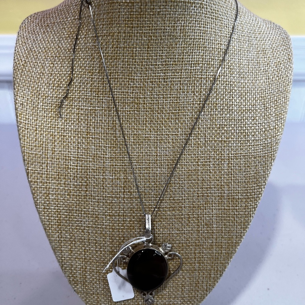 Women's Dendritic Agate Stone Pendant Necklace